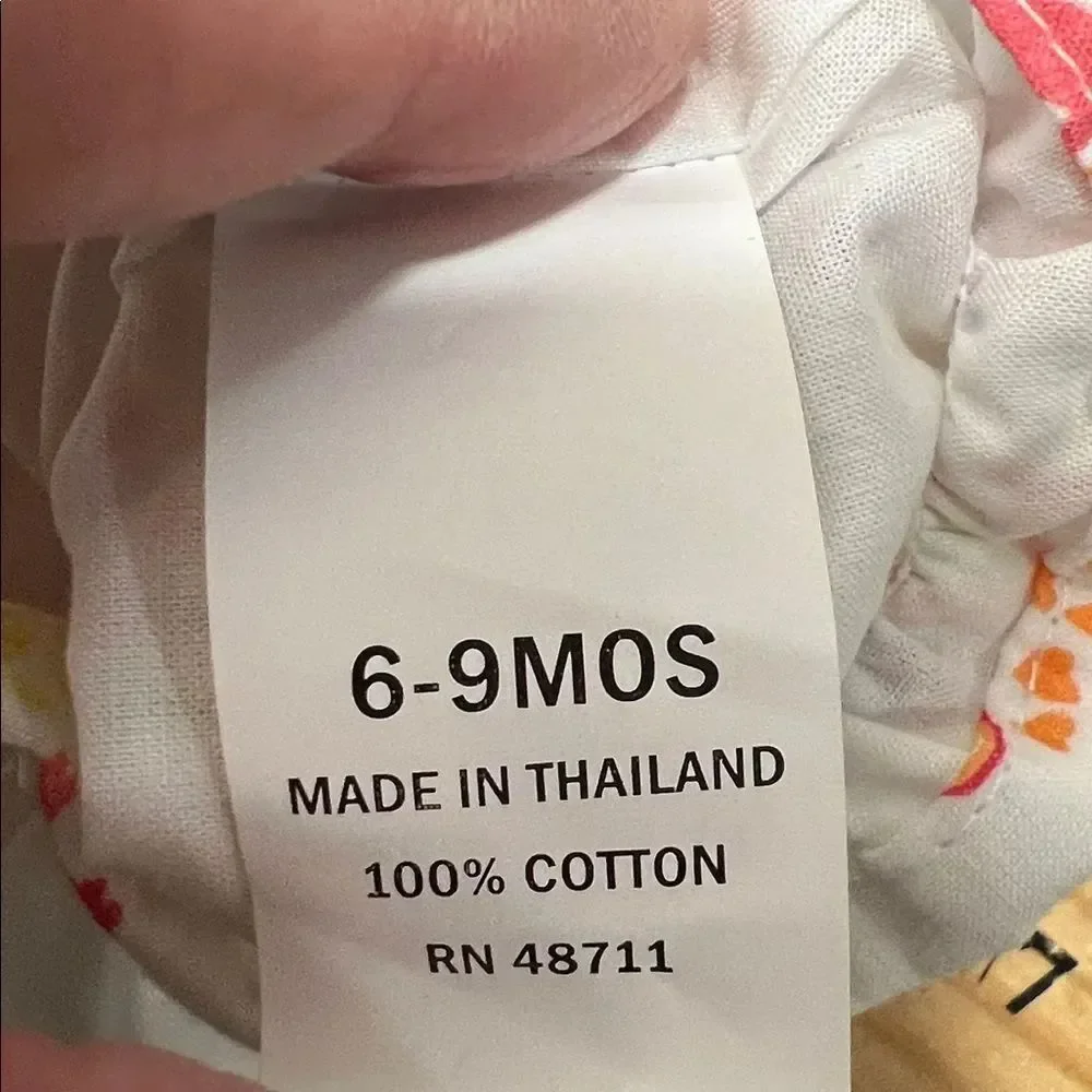 Lullaby Lane yellow and white Sleeveless smocked one piece romper 6-9 months NWT